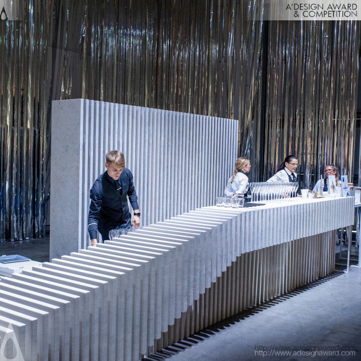 Geometric Wave Bar Bar and Seating by Giorgio Canale